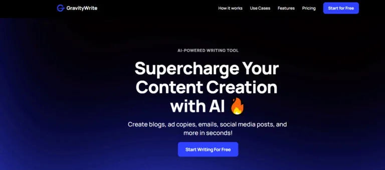 GravityWrite-AI-POWERED WRITING TOOL. Use AI to create high-quality content for blogs