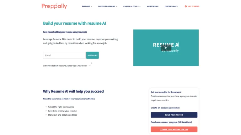 Resume AI by Preppally Save hours creating your resume and write more effective bullet points adopting best practices. The Resume AI tool from Preppally will help you elevate your resume by adopting frameworks provided by recruiters at Google