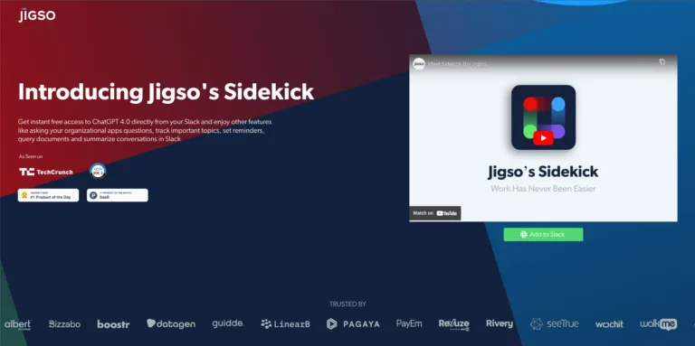 Sidekick (By Jigso)n-Sidekick is an AI-powered Slack bot that serves as your personal business assistant.-Free-AI-tools-directory-Victrays