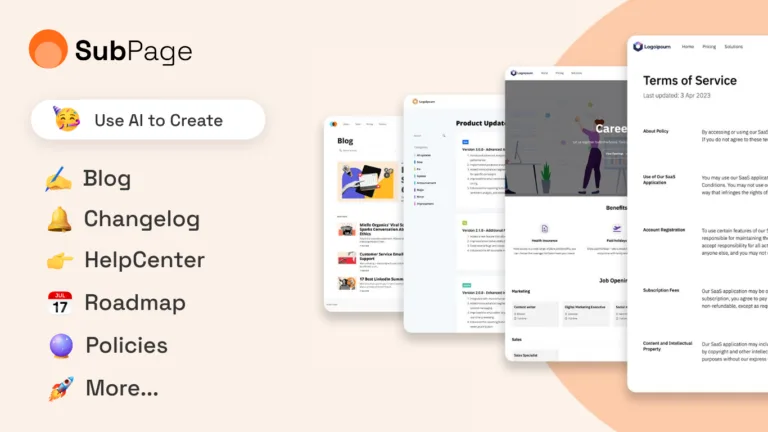 SubPage.app Easily create important sub-pages of your business website using AI powered content and image generation. Generate blogs