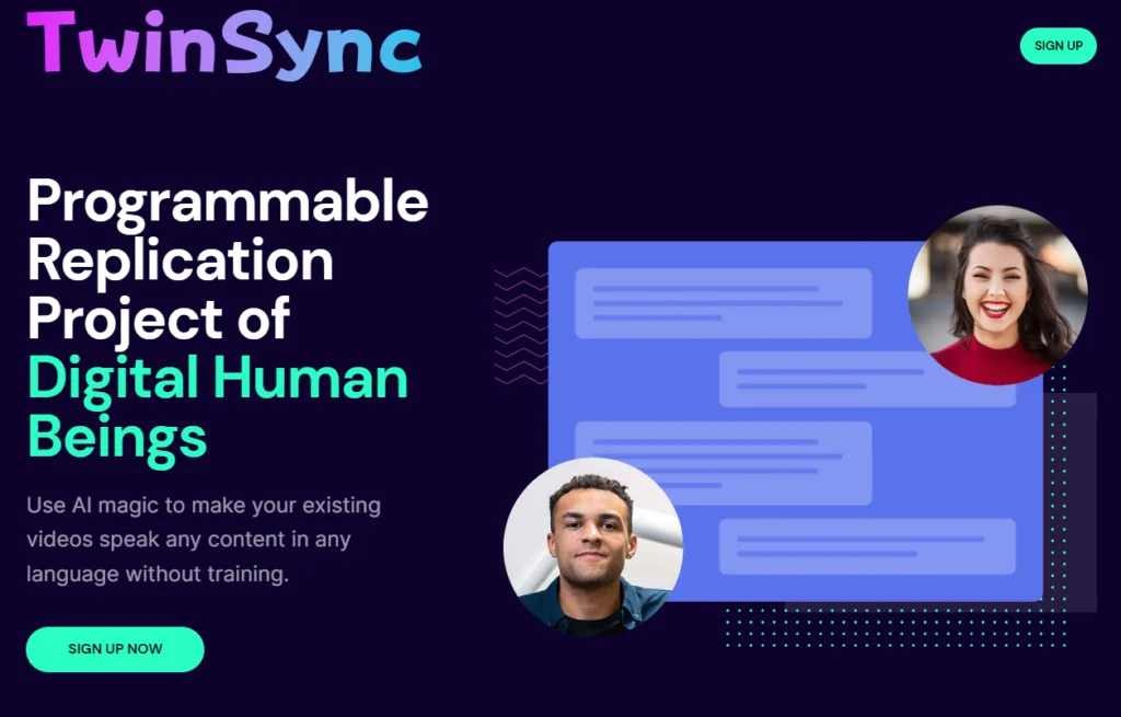 TwinSync Programmable Replication of Digital Humans! With TalkSync