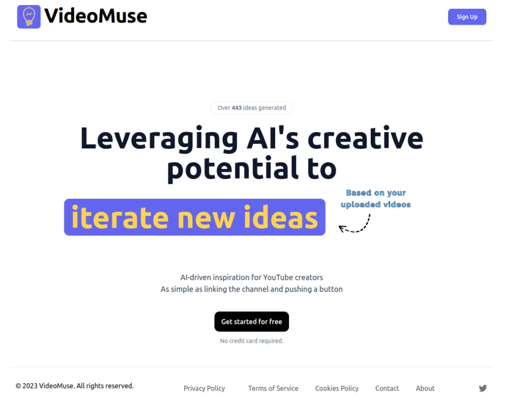 VideoMuse-Generate new video ideas based on current uploads-Free-AI-tools-directory-Victrays