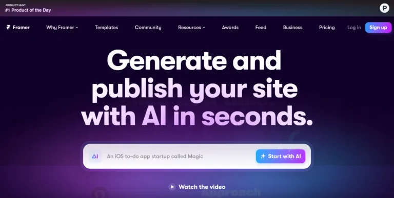 Framer AI No-code website builder that lets you generate and publish your new website in seconds using AI. find Free AI tools directory Victrays