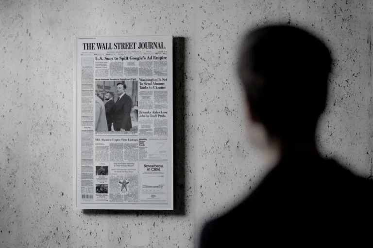 Project E Ink 32" e-ink screen that displays daily newspapers on your wall. A captivating