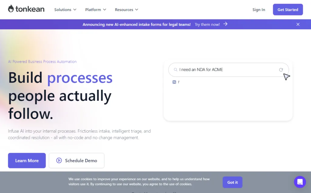 AI-enhanced Forms for Legal Intake For matter creation