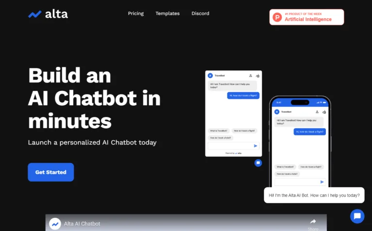 Alta AI Try out Alta's free AI chatbot builder and share your custom branded AI chatbot in minutes.
