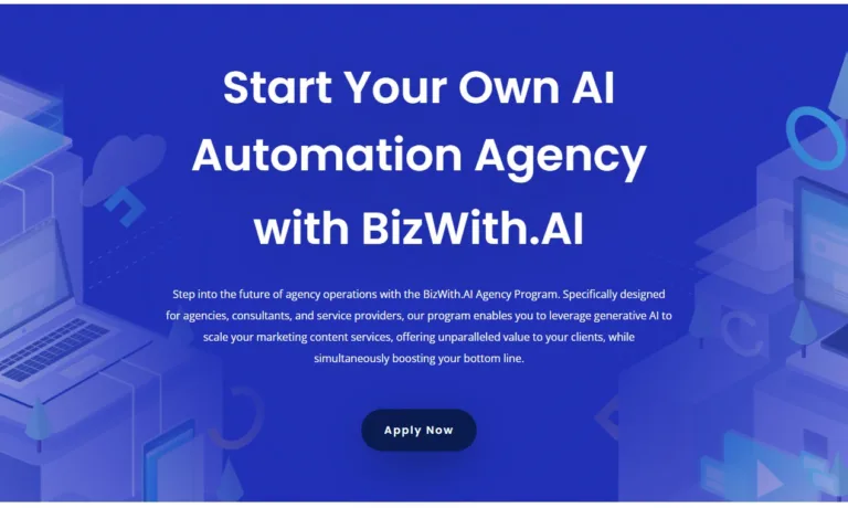 BizWith.AI Kickstart your AI Automation Agency with BizWith.AI! Offer top-tier AI-driven content creation