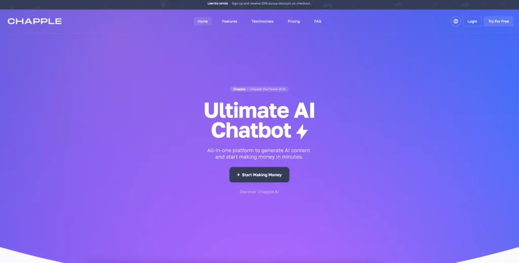 Chapple Chapple is an all-in-one and comprehensive AI-powered content creation platform that makes content creation processes 10 times faster. With its built-in templates