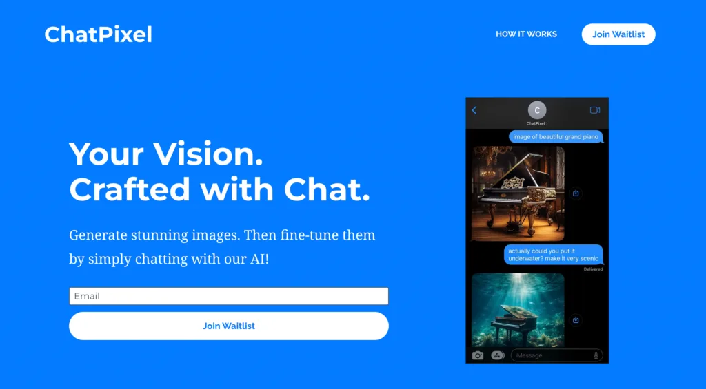 ChatPixel AI Create your prompt and ChatPixel instantly generates a unique image for you.