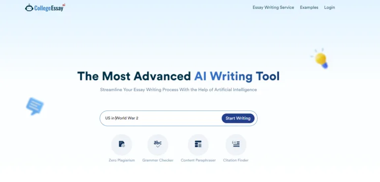 CollegeEssay.org's AI Essay Writer CollegeEssay.org's AI Essay Writer is the best AI writing tool for crafting outstanding essays effortlessly. Embrace a stress-free writing process with our advanced AI algorithms that generate custom content based on your input. With a wide range of templates and tools available