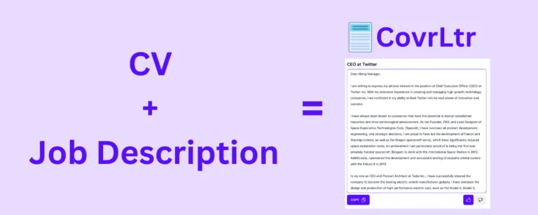 CovrLtr Generate a Cover Letter based on your CV and job description using AI. find Free AI tools list directory Victrays