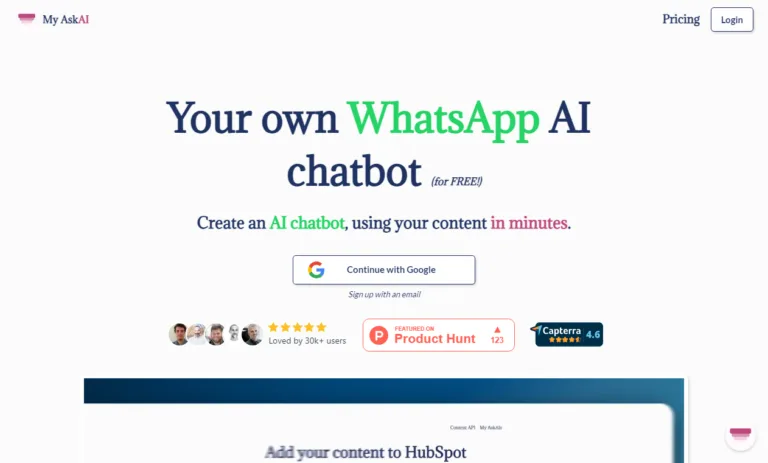 Custom WhatsApp AI Chatbot Upload your website or documents