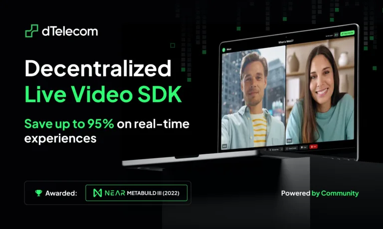Decentralized Live Video SDK by dTelecom Decentralized infrastructure for audio/video conferencing and livestreaming. Enjoy transparent pricing with open source code. Up to 432