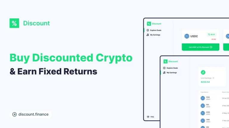 Discount Finance Discount is a Web3 portal to purchase discounted crypto and earn fixed returns for the mainstream. By leveraging interest rate derivatives