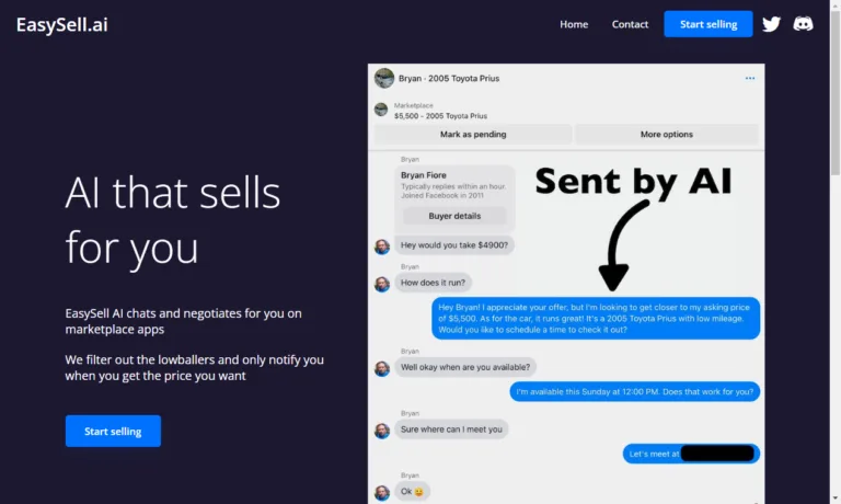 Easy Sell AI Easy Sell AI is the 1st app to bring AI negotiation power to marketplace apps like FB Marketplace. Enjoy styles like  Optimized