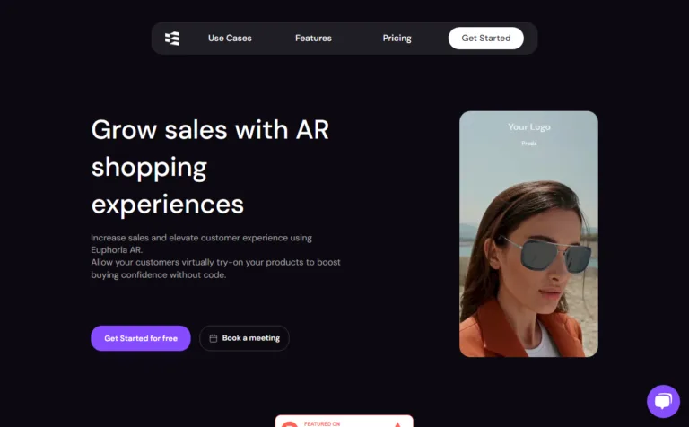 Euphoria AR Increase sales and elevate customer experience using Euphoria AR. Allow your customers to virtually try on your products with realistic augmented reality to boost buying confidence without code. find Free AI tools list directory Victrays