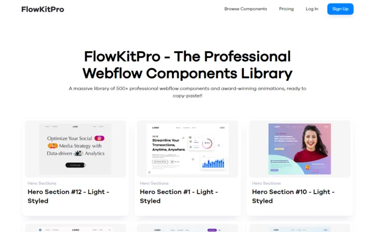 FlowKitPro Introducing Flowkitpro: A massive library of professional webflow components and award-winning animations
