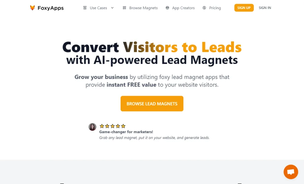 FoxyApps Convert Visitors to Leads using AI-powered Apps find Free AI tools list directory Victrays