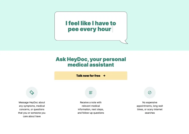 HeyDoc HeyDoc is a free AI medical assistant that you can message about any symptoms