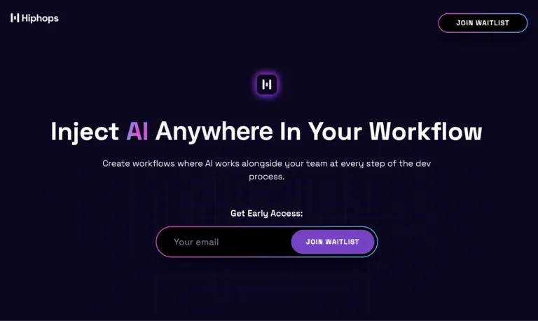 Hiphops AI Inject AI Anywhere In Your Dev Workflow find Free AI tools list directory Victrays
