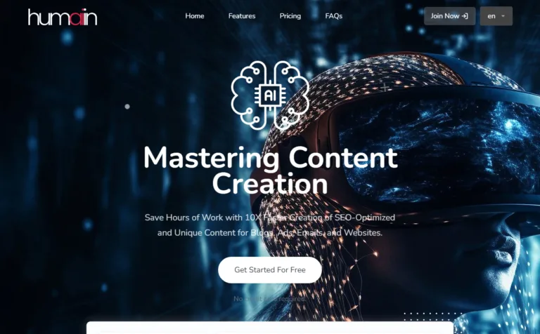 Humai.in The Ultimate AI Content Writer. Generate SEO-optimized content effortlessly