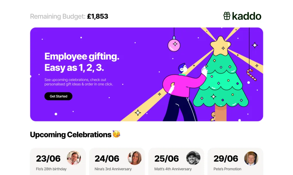 Kaddo Kaddo makes employee gifting totally effortless by reminding you of upcoming celebrations