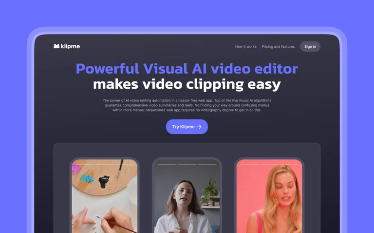 Klipme Klipme is an AI video editor designed to streamline the editing process.