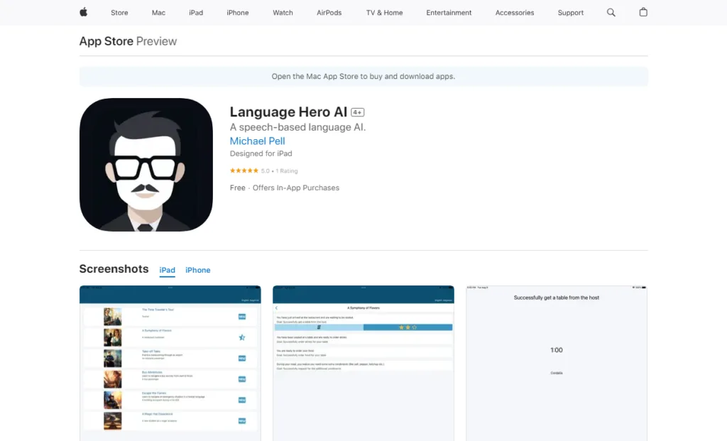 Language Hero AI Have speech-to-speech role play conversations with AI to practice a foreign language.rnrnhttps://apps.apple.com/us/app/language-hero-ai/id6451450864 find Free AI tools list directory Victrays