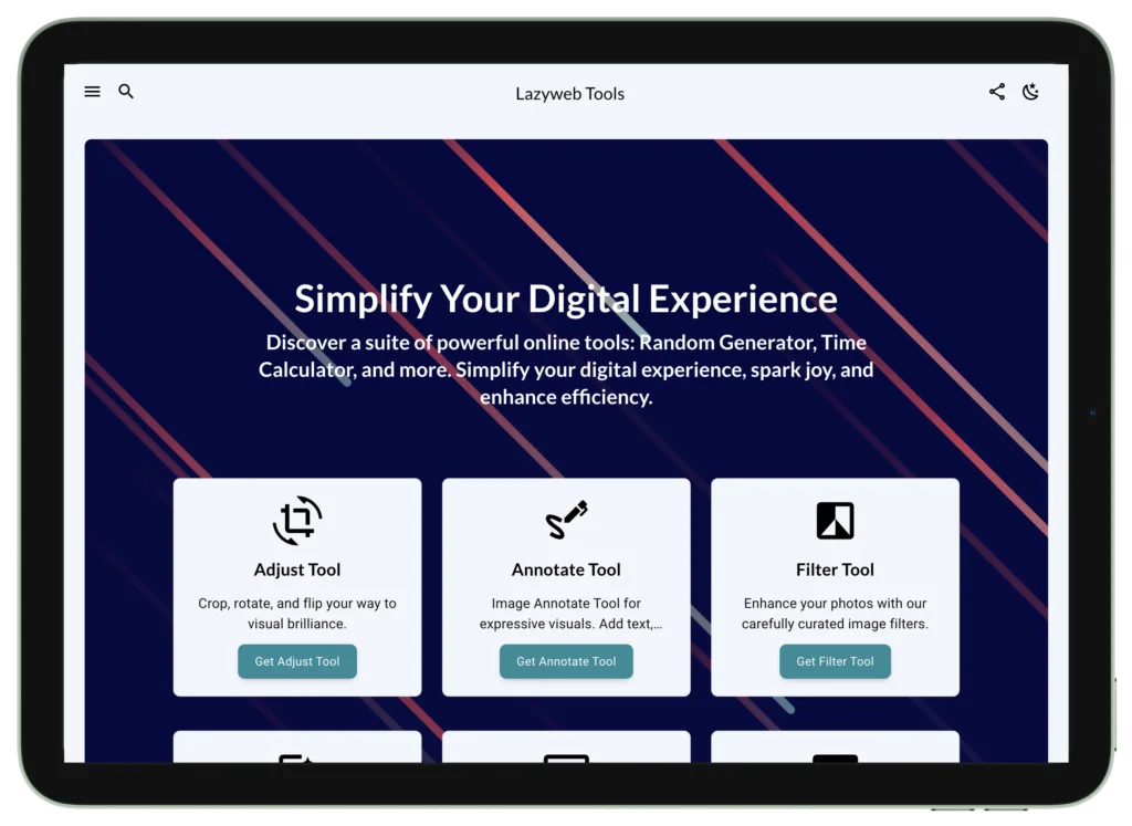 Lazyweb Tools Simplify Your Digital Experience. Discover a suite of powerful online tools: Random Generator