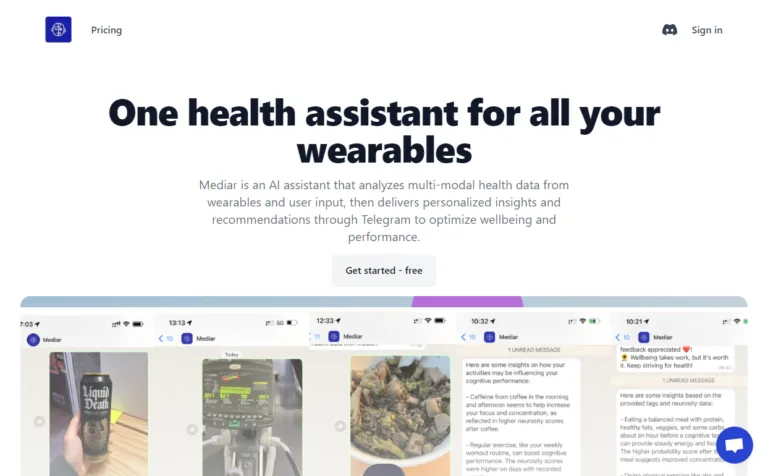 Mediar Mediar is an AI assistant that analyzes multi-modal health data from wearables and user input