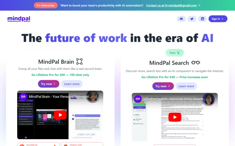 MindPal Search Experience the future of search with MindPal Search! Say goodbye to overwhelming results and hello to effortless