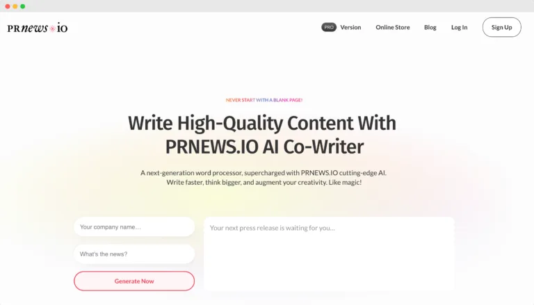 PRNEWS.IO Generate any kind of PR content find Free AI tools list directory Victrays