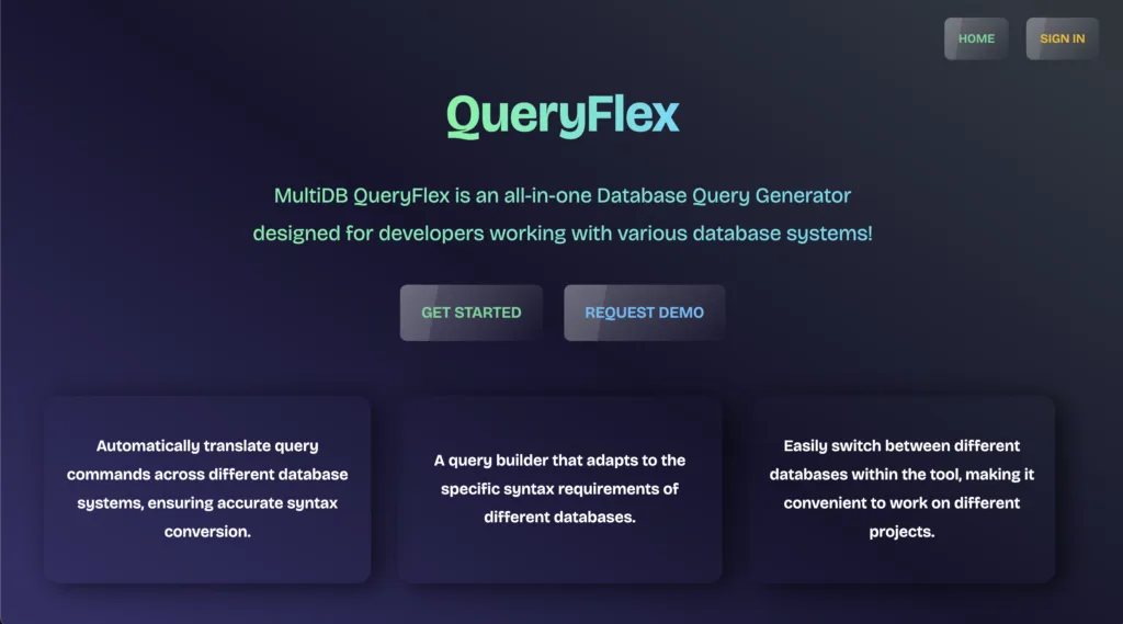 QueryFlex MultiDB QueryFlex is an all-in-one Database Query Generator designed for developers working with various database systems like SQL