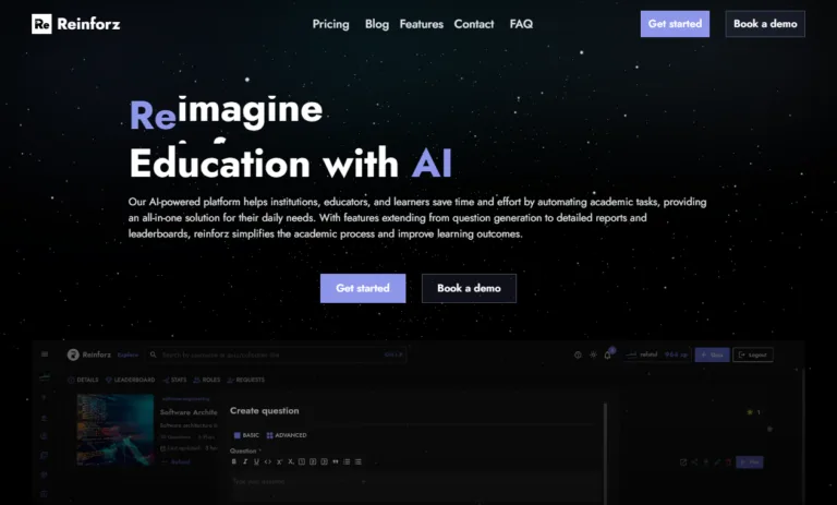 Reinforz Experience the future of education with Reinforz. We harness the transformative power of AI to revolutionize your educational journey