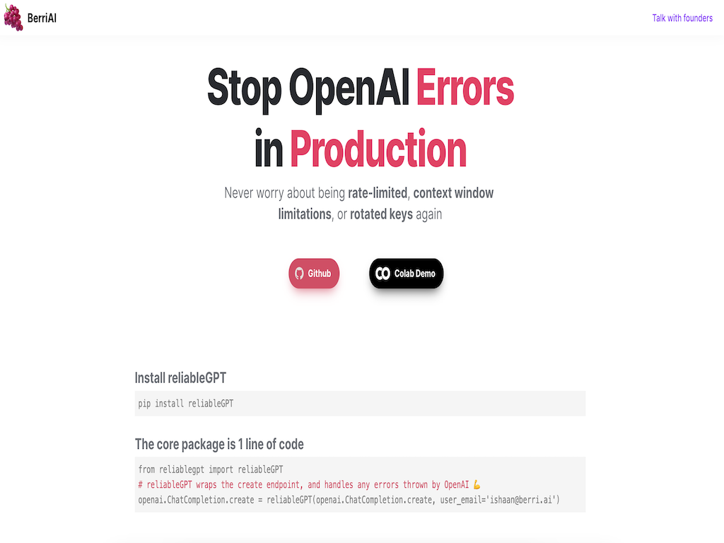 ReliableGPT ⚡️ Get 0 dropped requests for your LLM app in production ⚡️