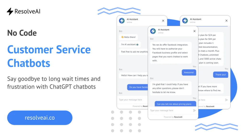 ResolveAI Meet ResolveAI: The ultimate tool to build ChatGPT-powered chatbots for seamless 24/7 customer support. Effortlessly customize