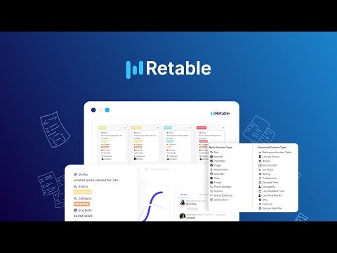 Retable Retable is a customizable no-code data management tool that helps create smart business apps with your data. Breathe a new life into your data management with automations