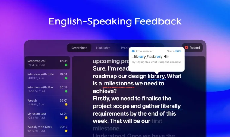 Speechy 1.0 Speechy is your AI-powered speaking assistant. Elevate your online meetings with personalized English feedback