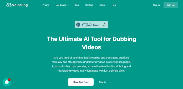 Voiceling Voiceling is an AI-driven Chrome Extension that enables YouTube dubbing and translation to videos. Enjoy videos in 30+ languages with realistic voiceovers