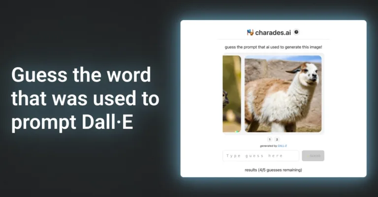 charades.ai Play charades with AI: You have 5 chances to guess the prompt that OpenAI's Dall-E used to generate the image! Inspired by Wordle. find Free AI tools list directory Victrays