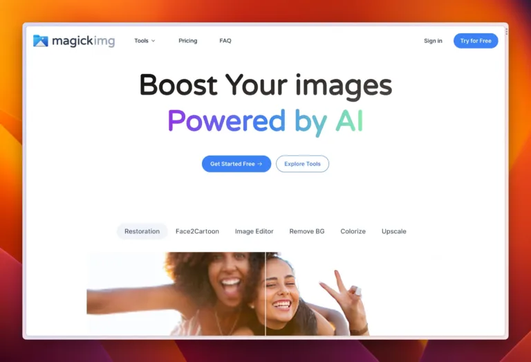 magickimg Magickimg is a pioneering AI-powered platform designed to redefine image enhancement through the integration of deep learning technology. find Free AI tools list directory Victrays