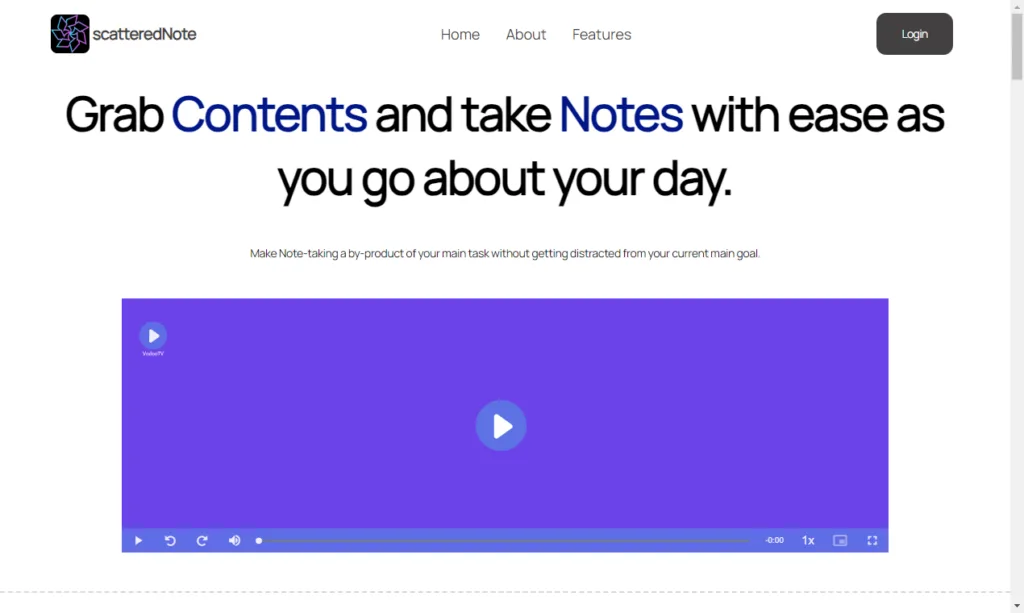 scatteredNote simple UI to grab content and take notes easily. Enabling