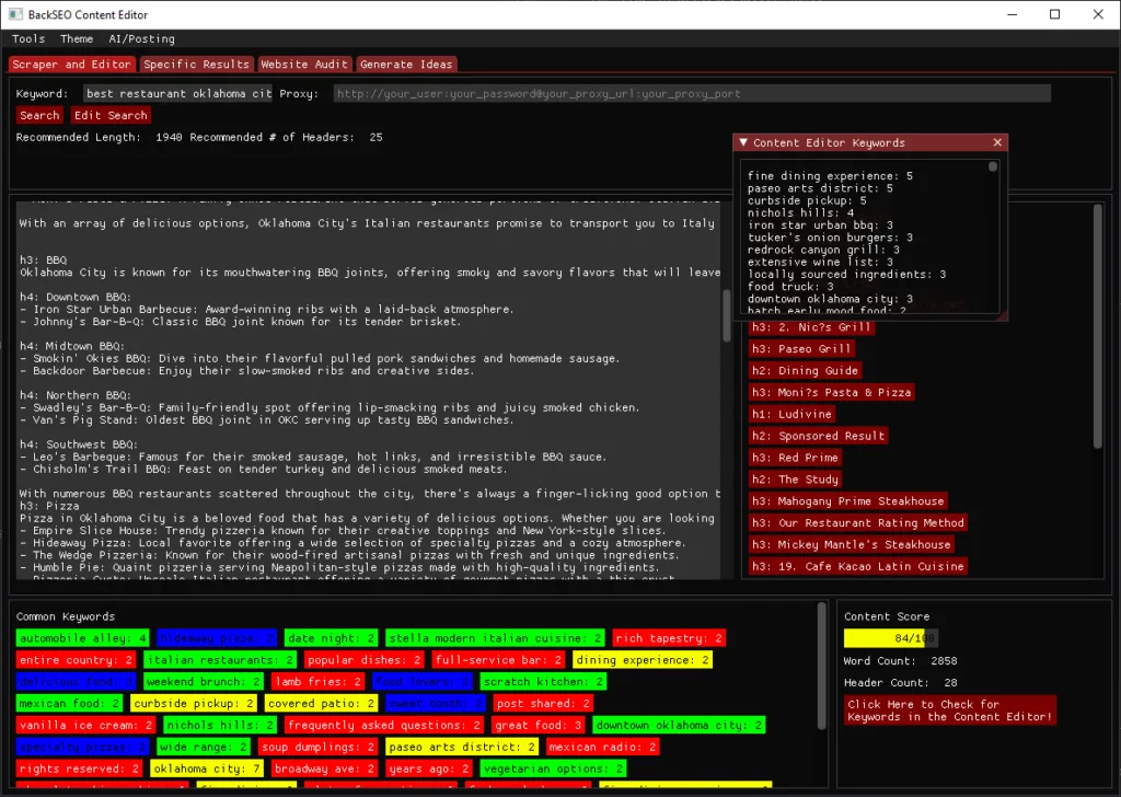Back SEO Marketing Software This tool is a whole bunch of great SEO tools bundled up into one neat package. You get: