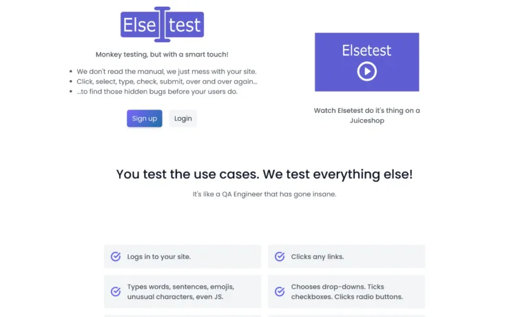 Elsetest Monkey testing