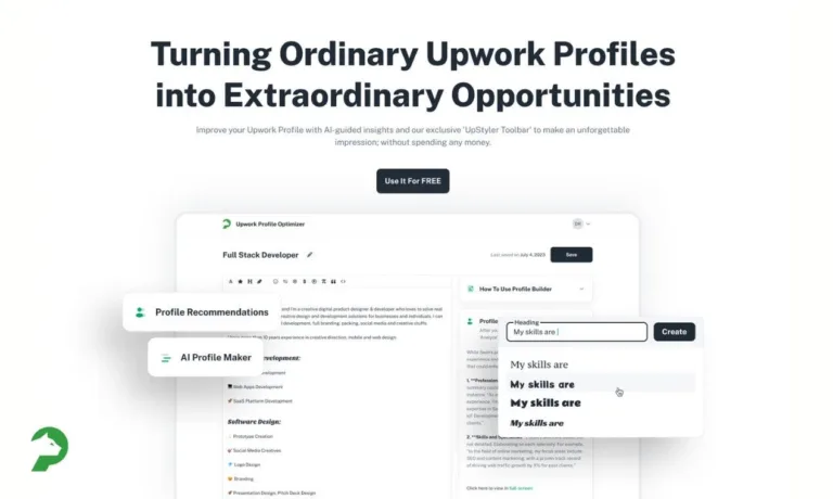PouncerAI Transform your Upwork Profile into an overview clients want to read with PouncerAI. Specifically designed to improve Upwork Profiles