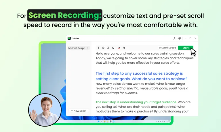 TalkEze The best speaker note tool to automatically scroll your scripts while screen recording