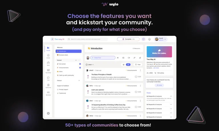 Wylo Wylo is a highly customizable community platform for brands and creators to run forums