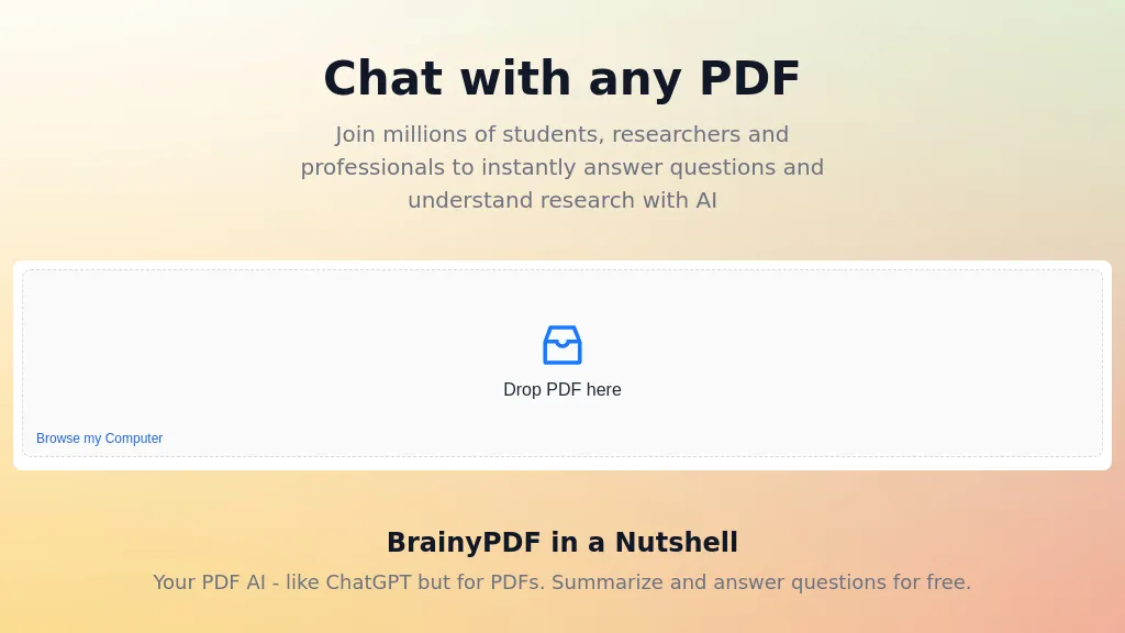 BrainyPDF Chat with any PDF!