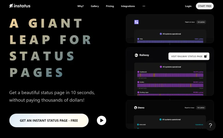 instatus Get a beautiful status page in 10 seconds