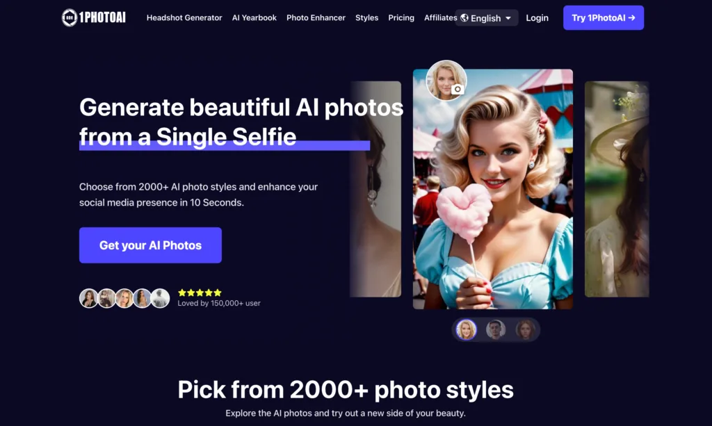 Featured tools 1PhotoAI 1PhotoAI is an AI tool that generates professional-quality headshot photos in just 10 seconds. It offers a wide range of photo styles to choose from